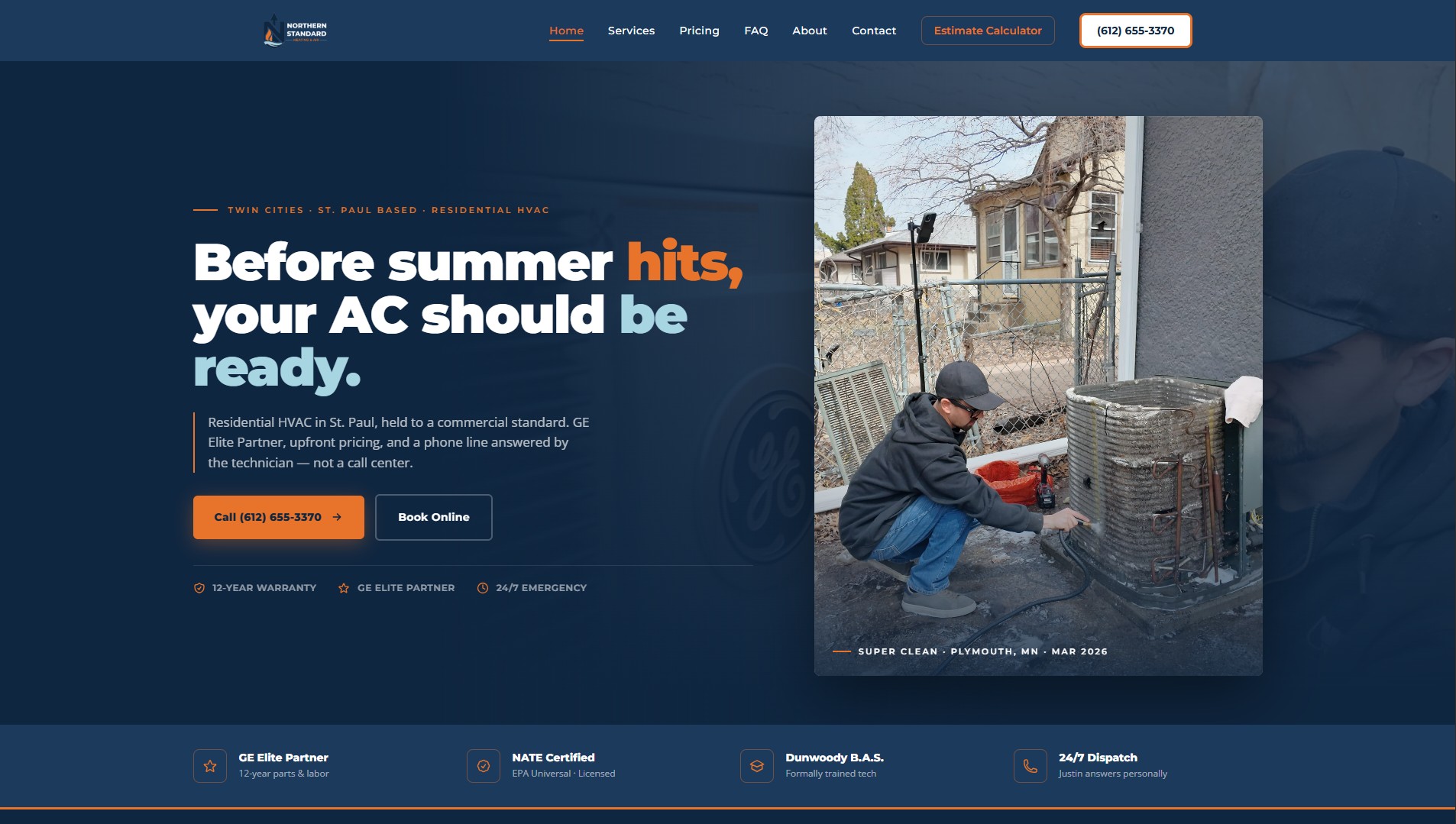 Northern Standard Heating & Air website